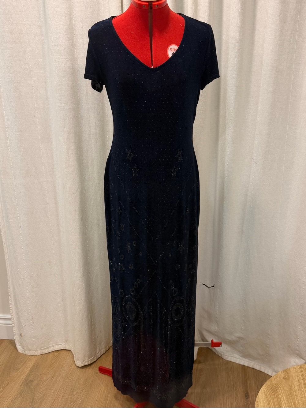🐈‍⬛ ALGO 90’s Sheer Maxi Embellished Dress